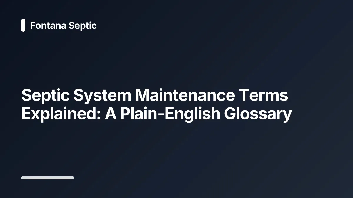 septic system maintenance glossary