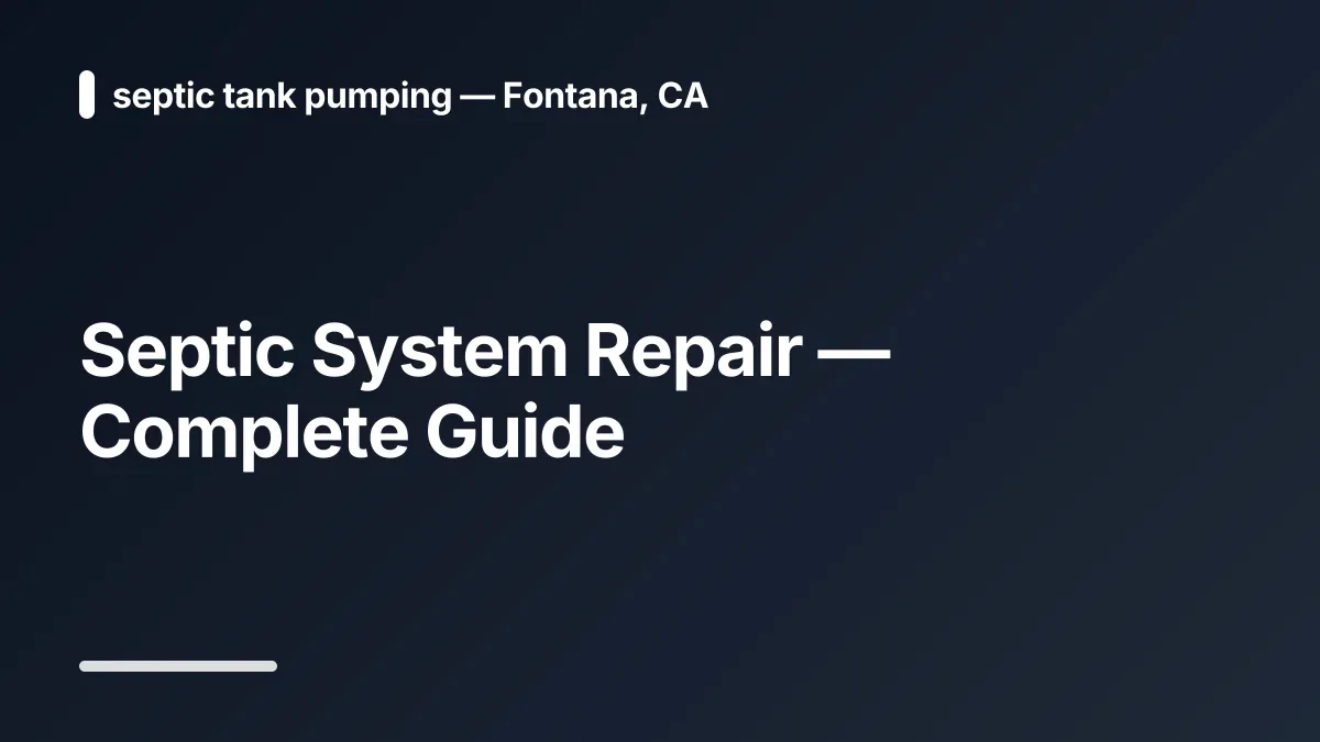 repair or replace septic