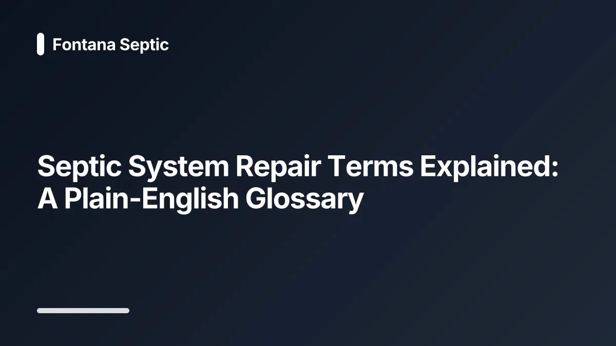 septic system repair glossary
