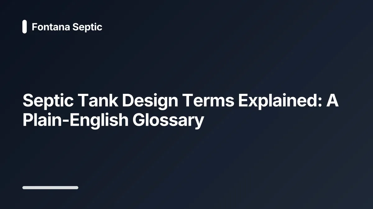 septic tank design glossary