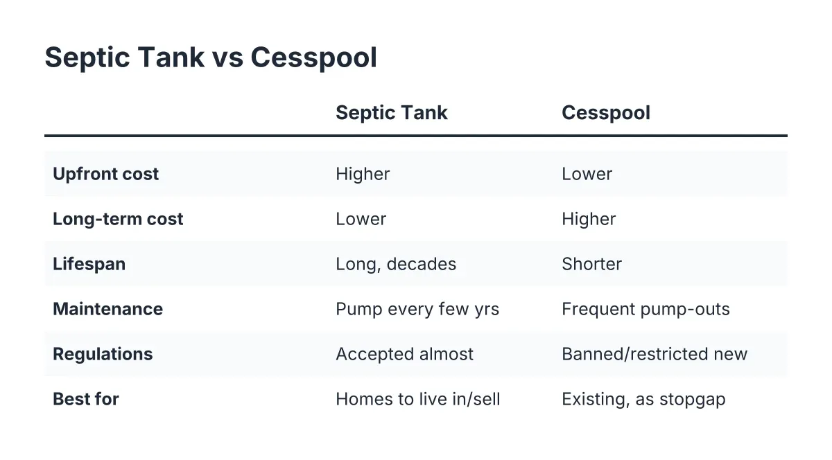 septic tank vs cesspool